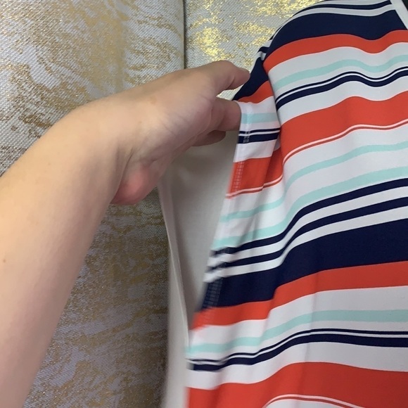 Reitmans Oversized White/Blue&Orange Striped Blouse Size XXL - Picture 4 of 12